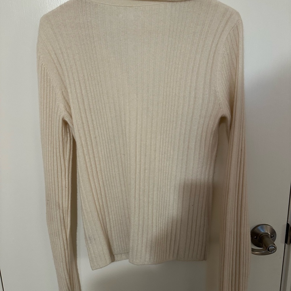 Reformation Cream Ribbed Button-Up Cardigan - Picture 2 of 4